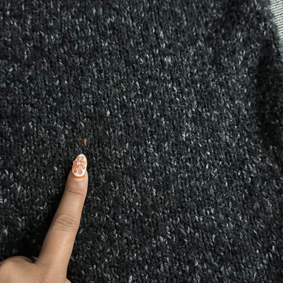 Anthropologie Maggie Bell-Sleeved Sweater Grey Marled V-Neck Charcoal - Picture 12 of 12